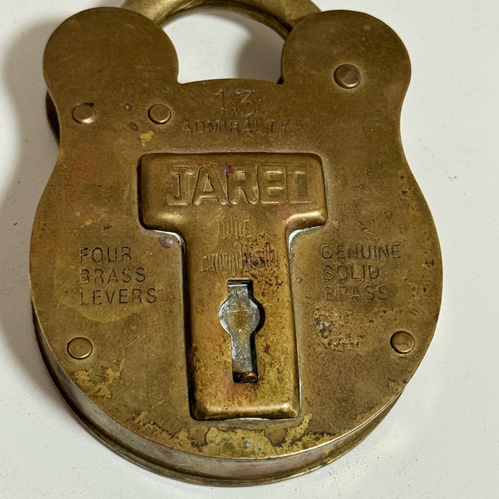 Vintage Jas Bond & Son Ltd Solid Brass Padlock 007‎ Bond Square Admiralty Jared